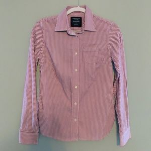 Dark pink pinstripe American Eagle blouse